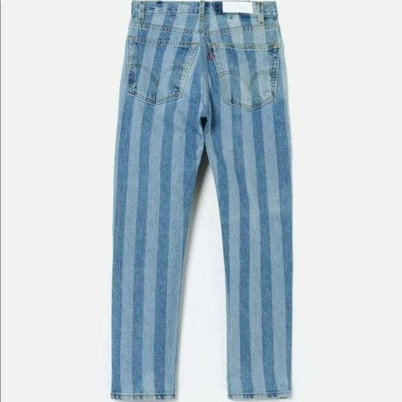 Re/done Straight Leg Jeans 70s Button Fly Recycled Denim Size 26 27x30.5 - Picture 12 of 12